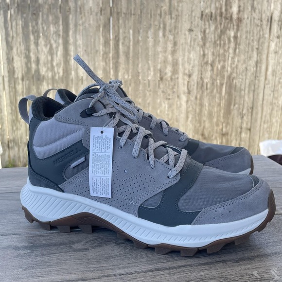 Merrell Other - Merrell Tempo Sol Mid WP Boots Men 10.5 Gray Waterproof Hiking Trail J038733 NEW